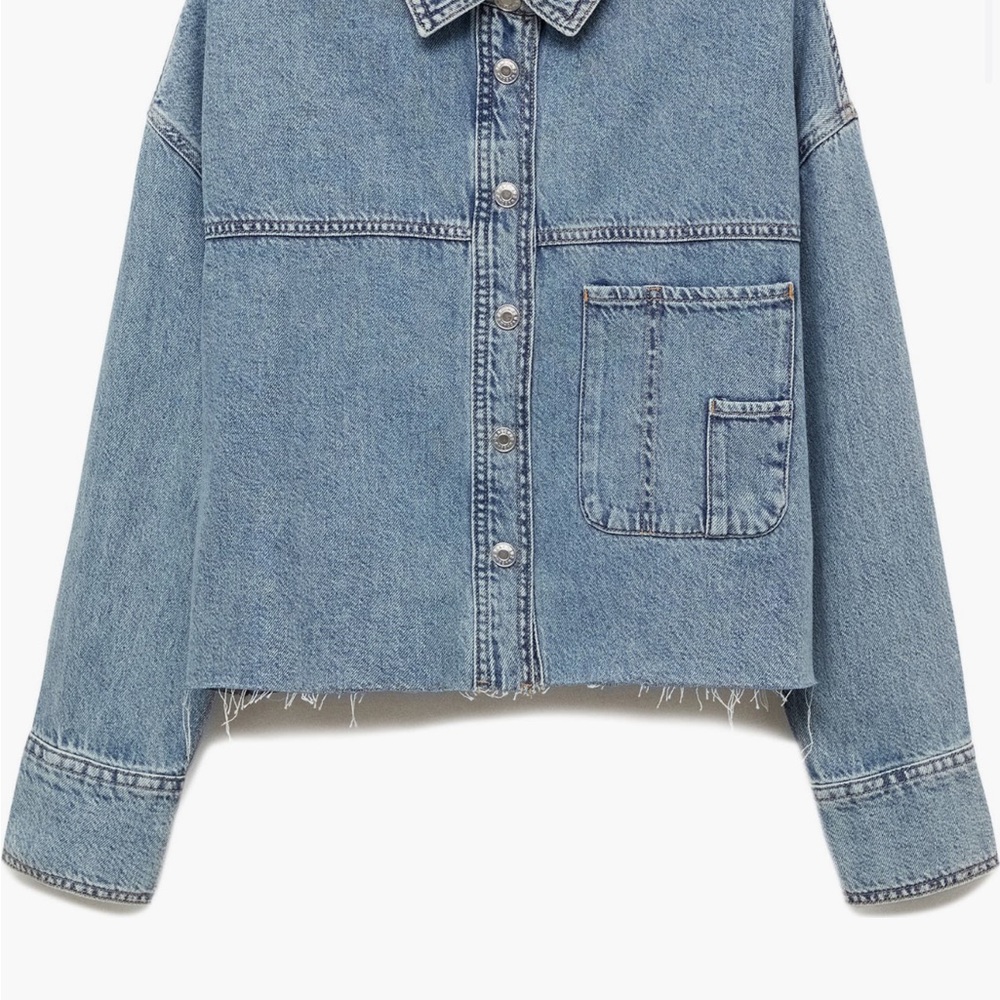 Mango Light Blue Jean Top